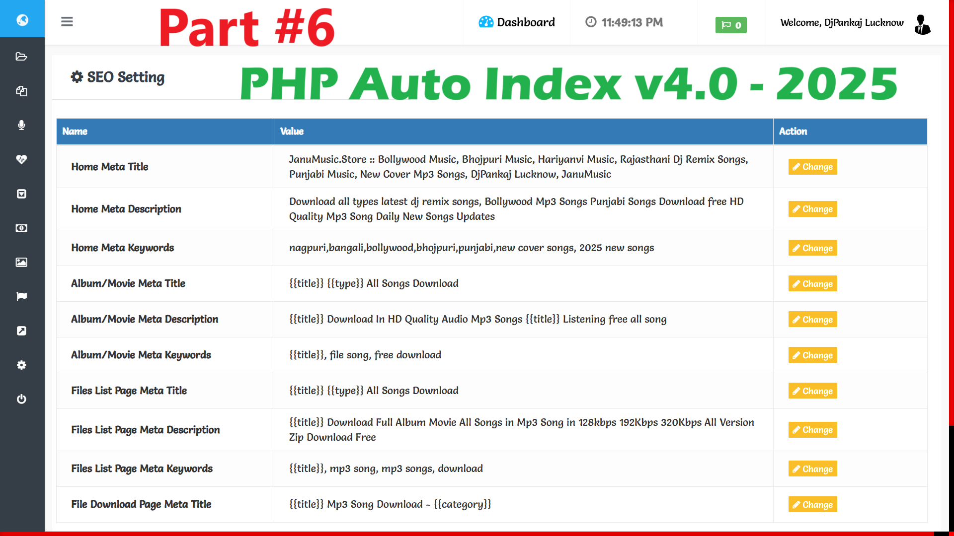 Change Google SEO Setting In Auto Index Script V4.0 { 2025 } - Part 6